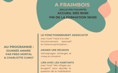 Fraimbois “Dynamiser le fonctionnement de son association” > Formation Gratuite