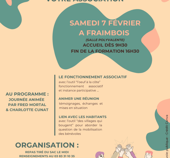 Fraimbois “Dynamiser le fonctionnement de son association” > Formation Gratuite
